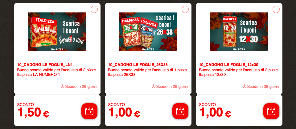 3 nuovi buoni sconto da stampare Italpizza
