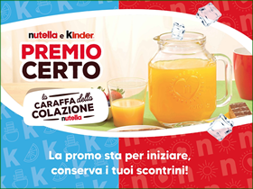 Caraffa Nutella in omaggio