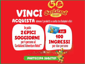 Vinci Gardaland con Baby Bel