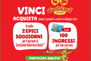 Vinci Gardaland con Baby Bel