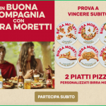 Vinci i piatti pizza con Birra Moretti