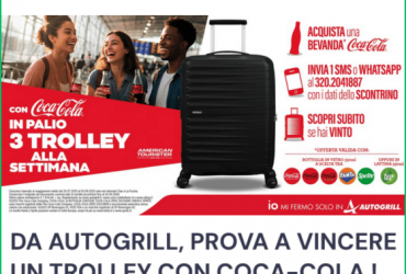 Vinci trolley con coca Cola e Autogrill