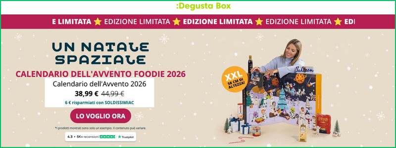 Sconto speciale sul Calendario dell'Avvento 2026 Degustabox